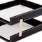 Dacasso Rustic Black Leather Double Stacking Trays AG-1220 - alternate 3
